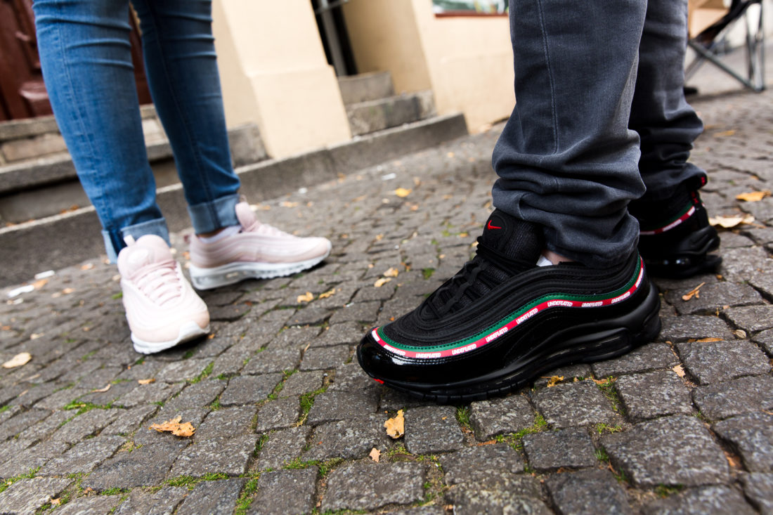air max 97 undefeated on feet